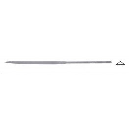Swiss needle file,  triangular low, L=140mm, 4,7x1,7mm, cut 2