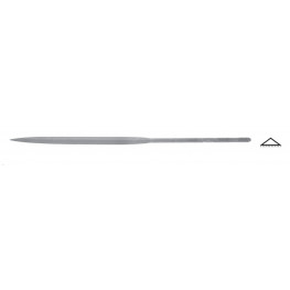 Swiss needle file,  triangular low, L=140mm, 4,7x1,7mm, cut 0