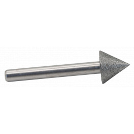 CBN grinding pin - conical 60°, diameter 16mm, shank 6mm, L=60mm, #120, custom production