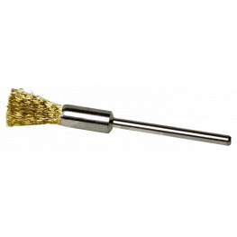 Brass wire brush,  10x6mm, shank .3,00mm, wire diameter 0,10mm