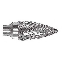 Carbide End Mill, tree shape with the tip 03x6,3.03-38mm, 6F, coated