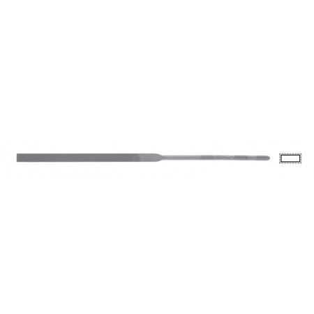 Swiss needle file,  flat, L=180mm, 6,0x1,3mm, cut 2