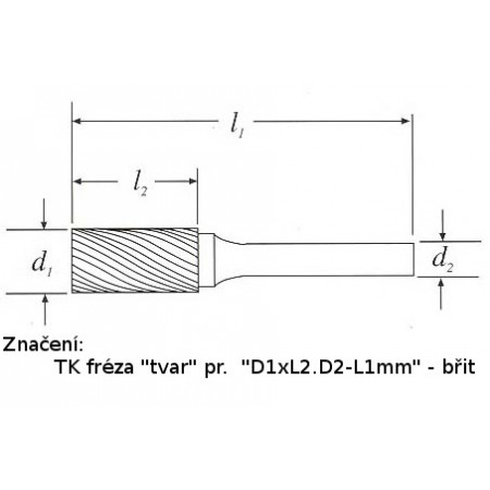 TK fréza válcová 6x16.06-50mm, břit 3