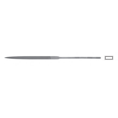 Swiss needle file,  flat with the tip, L=160mm 5,4x1,2mm,  cut 0