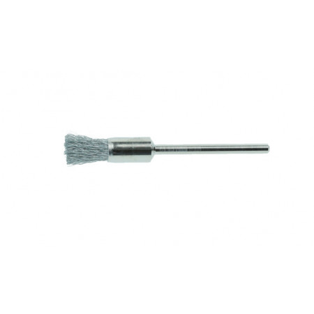 Steel wire brush, cylindrical, 6x10mm, shank 3,00mm, wire strength 0,10mm