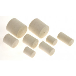 Felt body without shank, cylindrical shape, diameter 15x13mm, drilled hole, 0,45g/cm3, soft