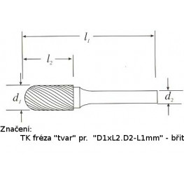 TK fréza válcová s rádiusem 03x12.06-56mm, břit 3