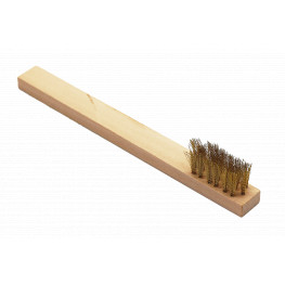 Brass wire brush, wooden handle, 0,15, 3x6/7 rows, L=190mm, working length 50x20mm