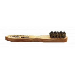 Brass wire brush, wooden handle, wavy wire 0,15, 3x5/6 rows, L=150mm, working length 40x15mm