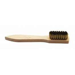 Brass wire brush, wooden handle, wavy wire 0,15, 5x8/10 rows, L=190mm, working length 55x18mm