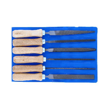 Set of swiss workshop files with the handle L=100mm (set of 6pcs)