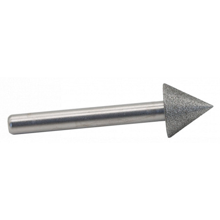 CBN grinding pin - conical 60°, diameter 16mm, shank 6mm, L=60mm, #120, custom production