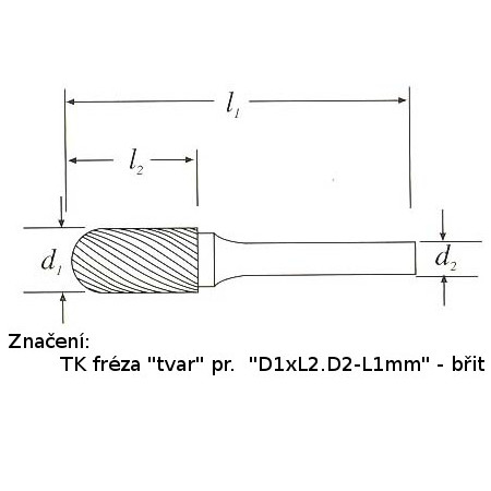 TK fréza válcová s rádiusem 03x12.06-56mm, břit 3
