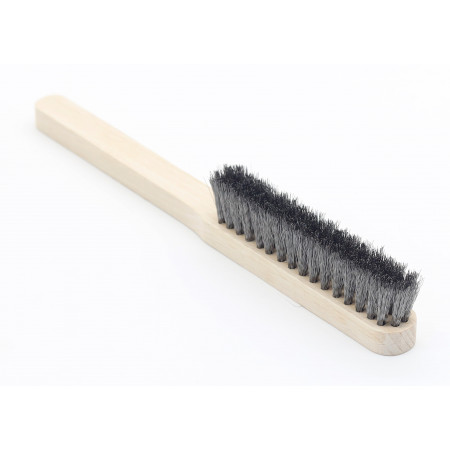 Steel wire brush, wooden handle, 0,15, 16mm,3 rows