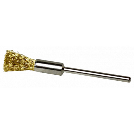 Brass wire brush,  10x6mm, shank 3,00mm, wire diameter 0,12mm