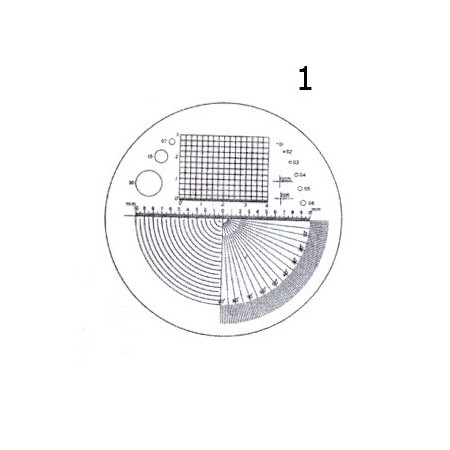 Measuring plate No. 1 - coordinate grid, radius angles